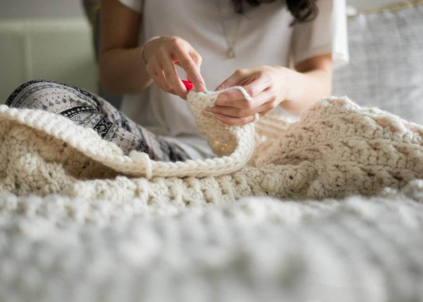 Cross Bobble Blanket Crochet Pattern