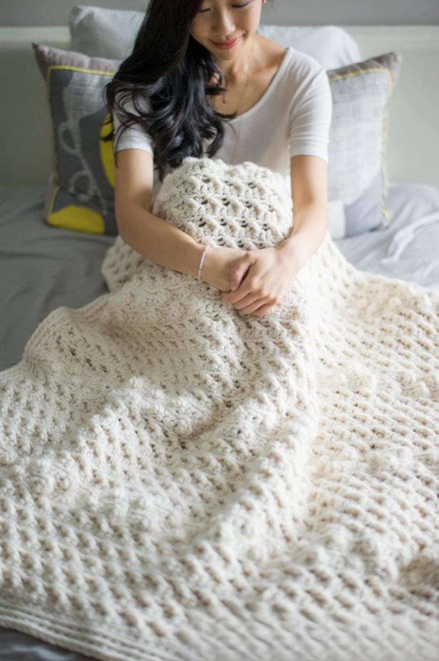 Cross Bobble Blanket Crochet Pattern