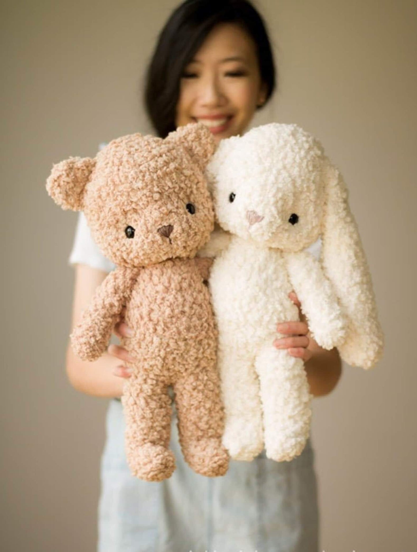 Fleece Teddy and Bunny Crochet Pattern